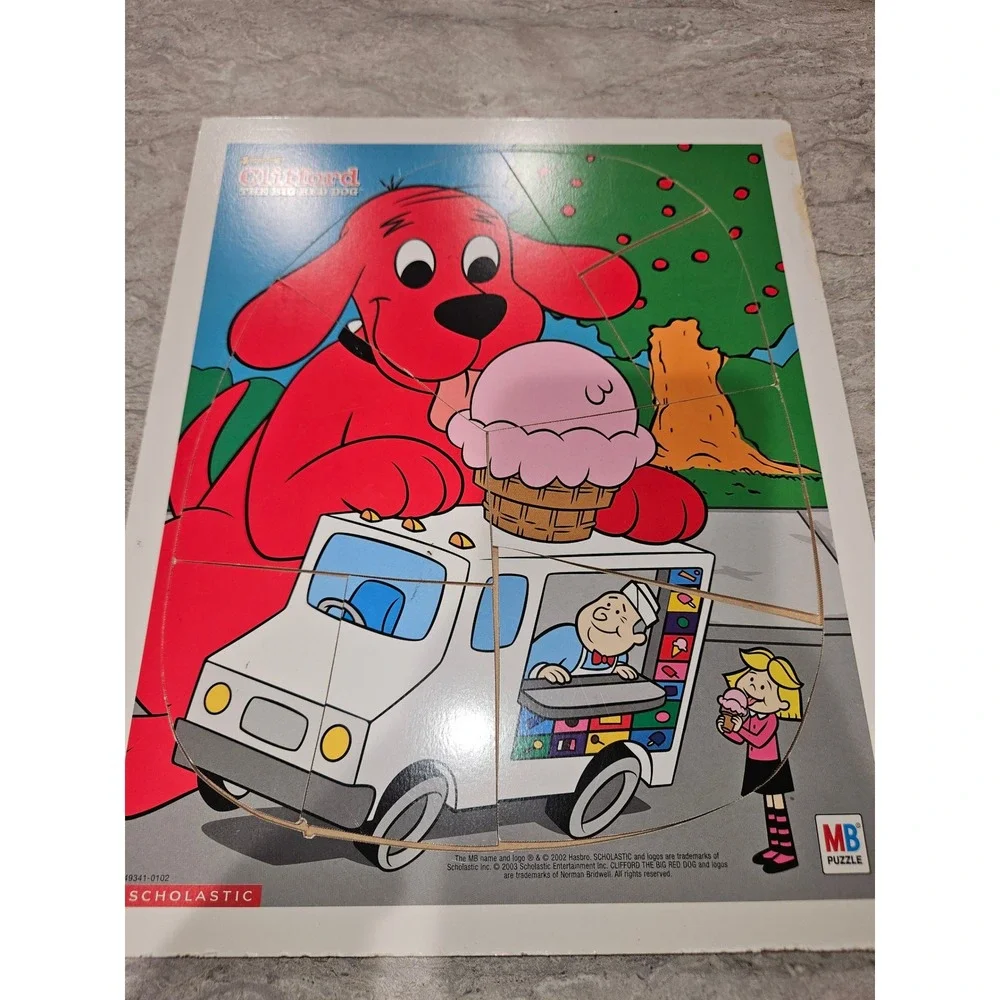 Vintage 2003 Clifford Big Red Dog Milton Bradley Scholastic Tray Puzzle 12 Piece